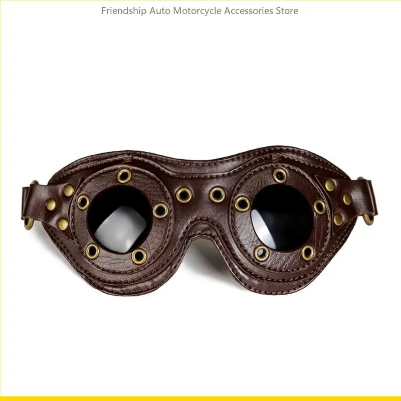

SZCH Steampunk Goggles Adjustable PU Leathers Vintage Motorcycles Halloween Cosplay Steampunk Glasses Scooter Goggles Cosplay