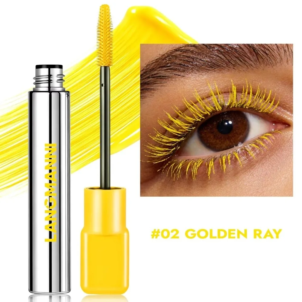 Big Brush Silk Fiber Mascara Fast Dry Lengthen Eyelashes Colorful Mascara Ultra-Fine Brush Curling Mascara Makeup Application