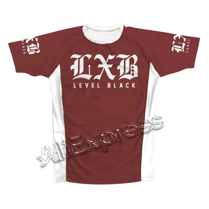 Sommer Schwarzer Rash Guard Schnelltrocknendes Gym-T-Shirt Schwarzes Jersey-T-Shirt Ranked V2 Nivel Negro Rash Guard Top für Erwachsene/Kinder – Detail 14