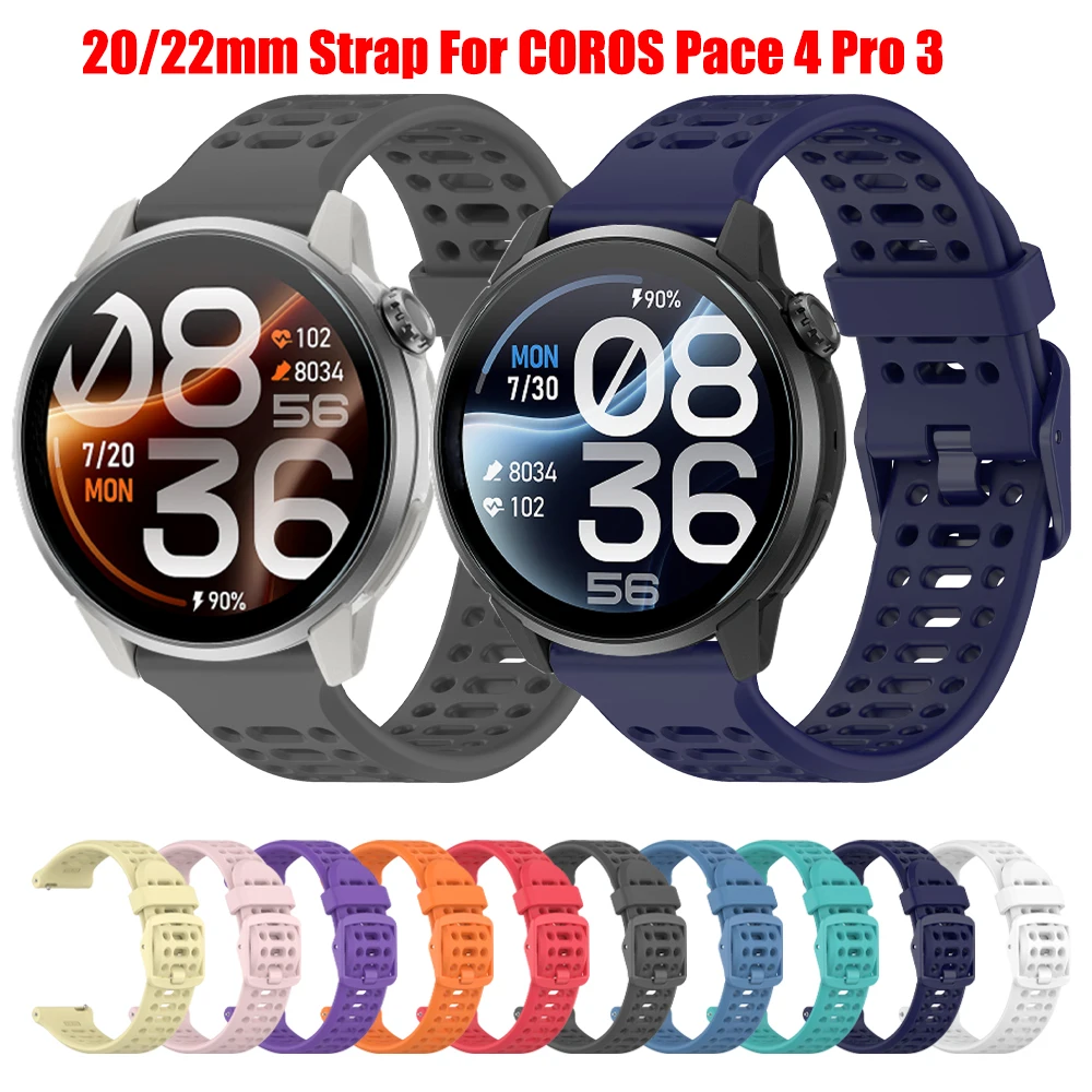 Original PACE3 Silicone Watchband For COROS Pace 4Pro 3 2 Band For COROS APEX 4 42mm 2 2Pro/APEX 46 42mm Strap 20/22mm Bracelet