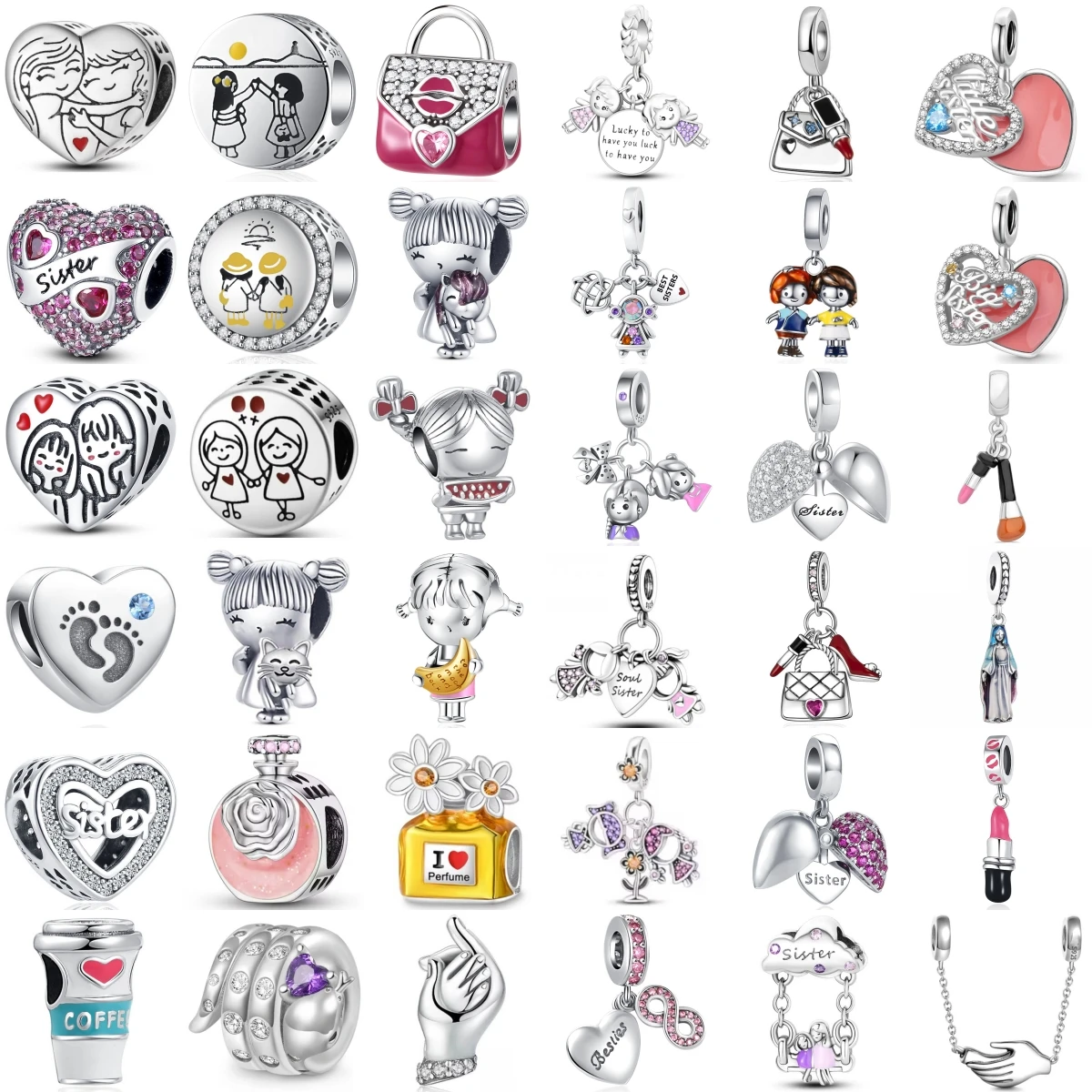 

Модные стерлингового серебра 925 пробы, лучший друг, сестра, ромашка, духи, сделай сам, тонкие бусины, подходят для оригинального кулона, женский браслет, аксессуары, подарок