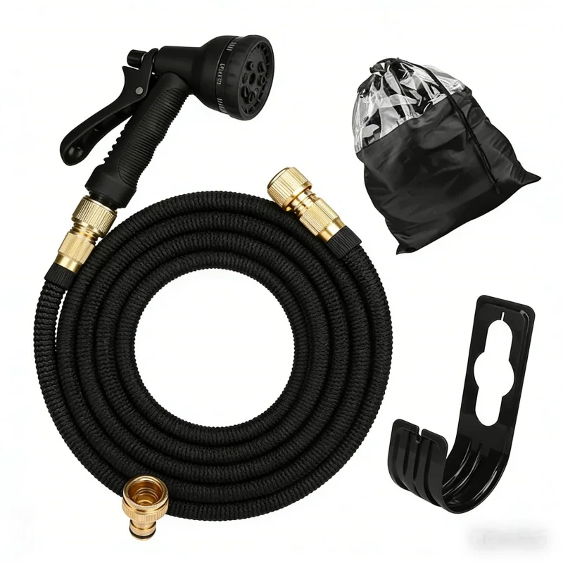 

Irrigation and Car Wash Dual-Use High-Pressure Retractable Hose for Garden UsePVCBimetallic Joint Magic Hose