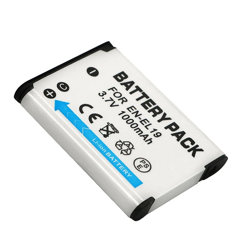 Camera Battery EN-EL19 EN EL19 1000mAh Rechargeable Replacement For Nikon Coolpix S32 S100 S2500 S2750 S3100 S3400 S3500