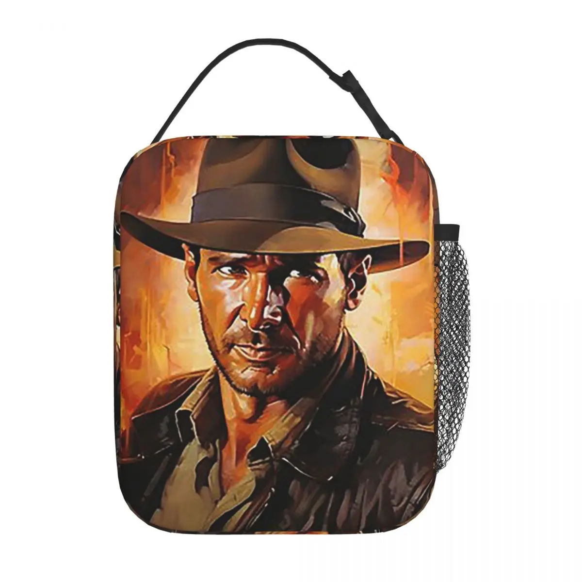 Indiana Jones Artwork Insulated Lunch Bag for Women Children Leakproof Food Boxes Thermal Lunch Box Tote