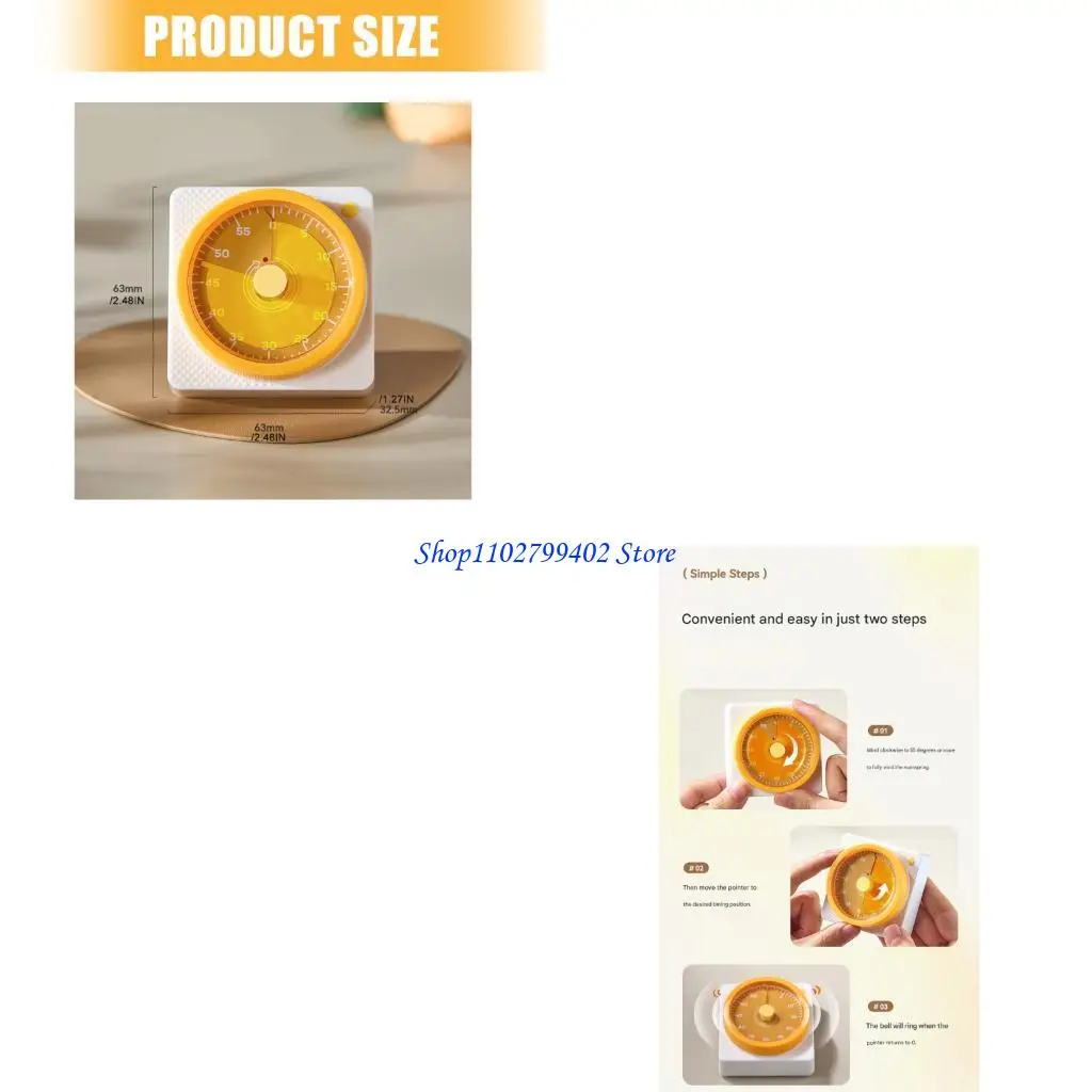 547F Kitchen Cooking Timer Mechanical Manual Countdowns Alarm Clock Magnetic Digital Timer For Home And School Use Enduring