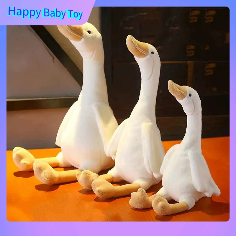 Cute 3colors Long Neck Goose Stuffed Plush Doll Cute Soft Stuffed Goose Dolls Plushie Animals Toys For Birthday Gifts Home Decor