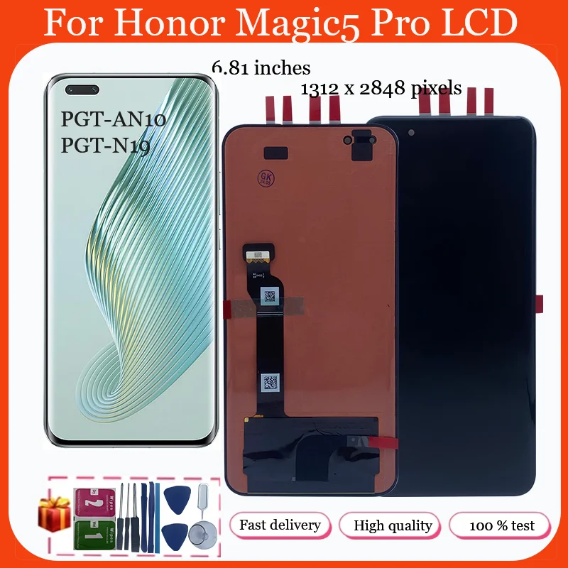 

6.81Original For Huawei Honor Magic5 Pro LCD Magic 5 Pro PGT-AN10 PGT-N19 Display Touch Screen Replacement Digitizer Assembly