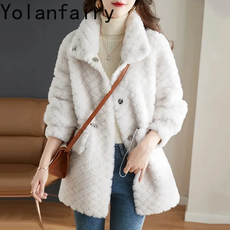 100% Sheep Shearing Jacket for Women 2024 Casual Lamb Fur Coat Standing Collar Ladies Winter Coats and Jackets Chaquetas Mujer