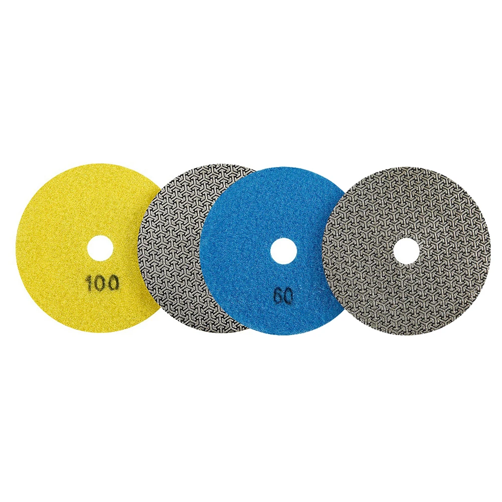 

2pcs/set 4 Inch Electroplated Dry Polishing Pad Sanding Disc Abrasive Tools For Glass Granite Marble Concrete