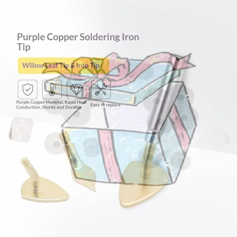 Mini Soldering Iron Heat Press Tip With Adapter, Perfect For Precision Ironing Leather Edge Sealing And Small Craft Heat Process