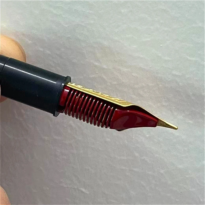 No.6 BOCK Tip Fountian Pen German Red/Golden Nib New Luxury Red Handmade Vermilion Paint Pen Tongue #6 Nib Writing Smooth Gift
