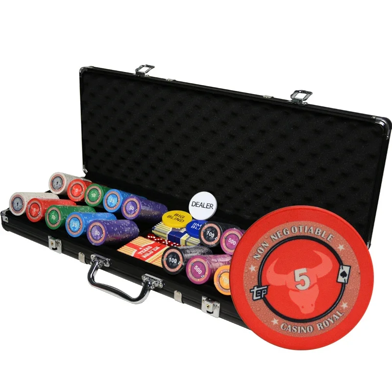 500PCS/LOT 12 Constellations Casino Ceramic Poker Chips Customized with Aluminum  Poker Chip Suitcase