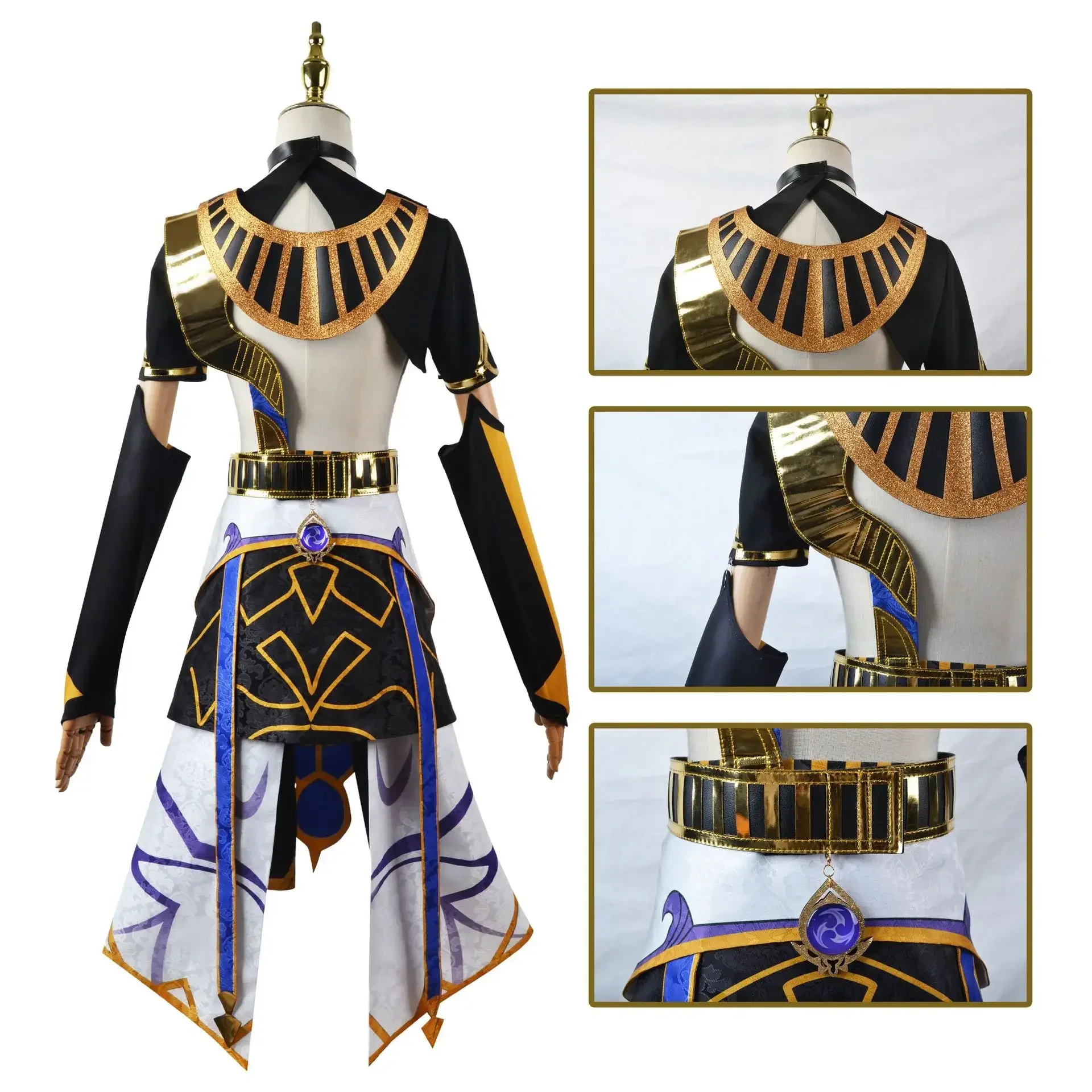 Anime Game Genshin Impact Cyno Cosplay parrucca Costume cappello scarpe Set completo Sumeru Genshin Cosplay Cyno Costume parrucche donna uomo 3XL