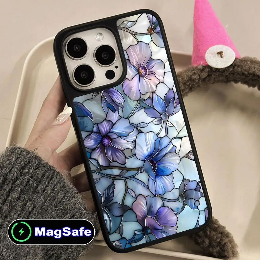 

Чехол для телефона Shining Flowers с матовой поверхностью и поддержкой MagSafe для iPhone 17 16 15 14 13 12 11 Air Pro Max Plus, цветной
