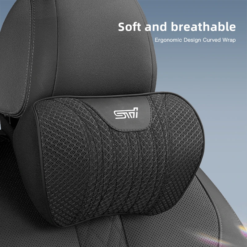 Car Interior Ice Silk Headrest Seat Cushion Breathable Pillow For Subaru STI Forester Legacy Impreza Levorg Mpreza WRX Ascent XV