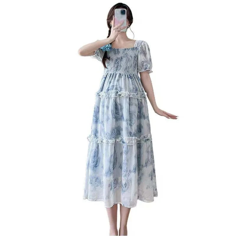 Fotografia 3: Nova moda verão vestido floral para grávidas