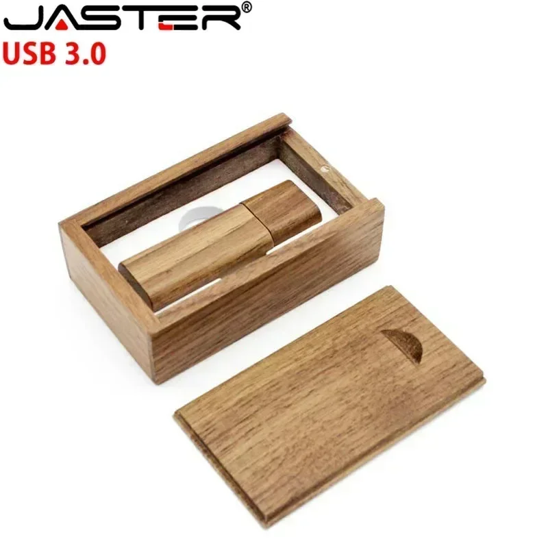 JASTER USB 3.0 Hochgeschwindigkeits-Flash-Laufwerk aus Holz und Bambus, Stifttreiber, Holz-Stick, 4 GB, 8 GB, 16 GB, 32 GB, 64 GB, Creativo, 1 Stück, kostenloses Logo