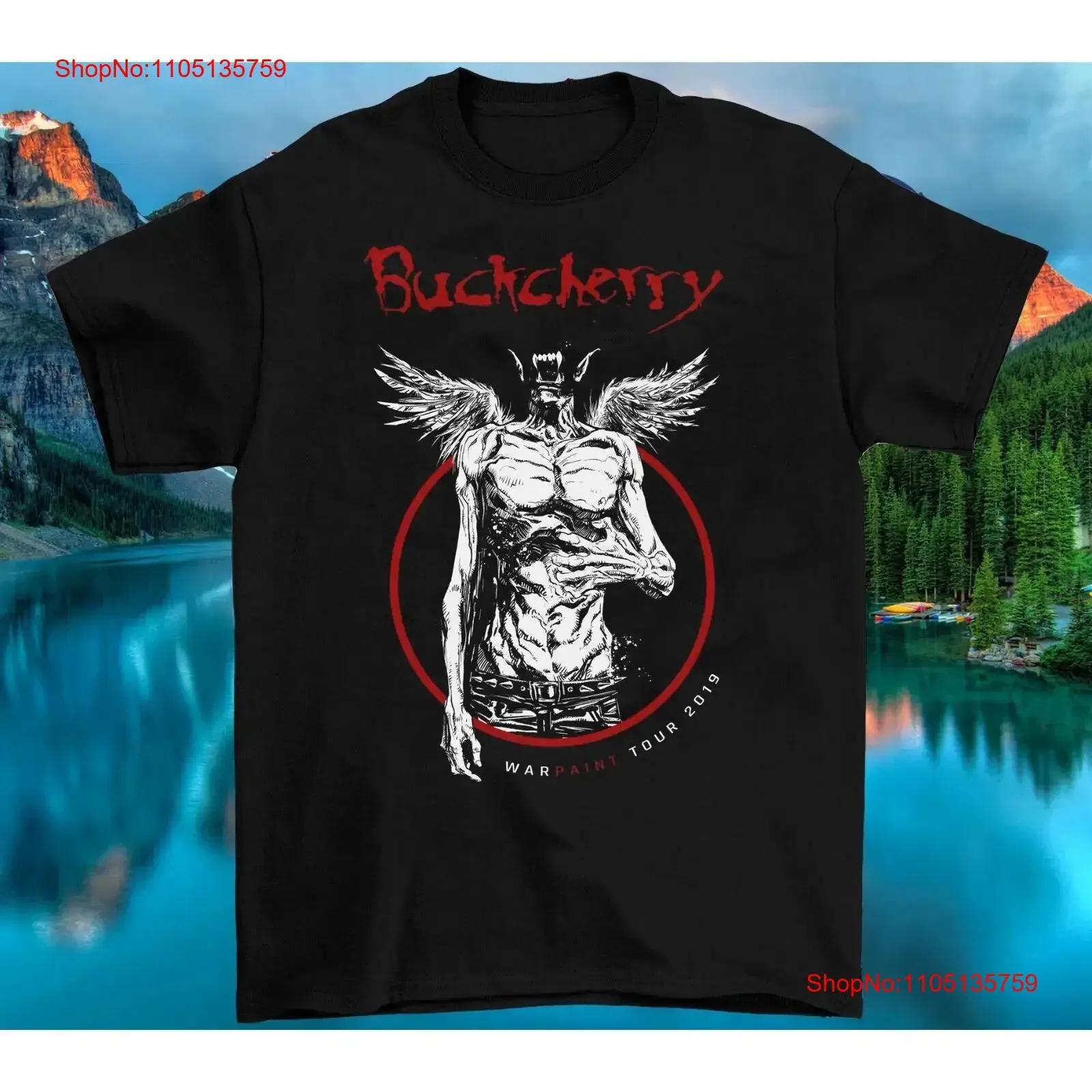 جديد نادر BuckCherry Band Tour القطن الأسود تي شيرت للرجال جميع حجم خمر غسلها أنيق للجنسين مصمم الملابس موضة لينة