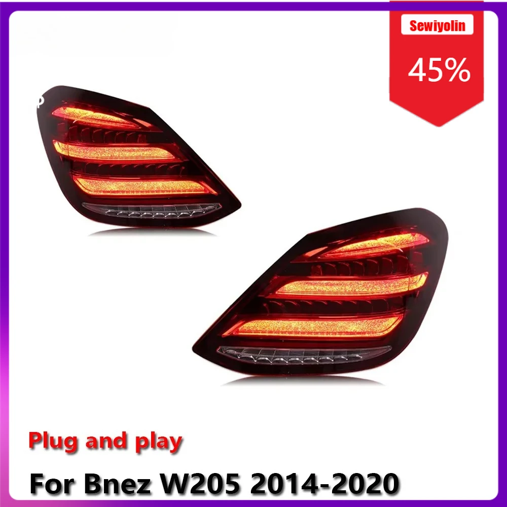 

Sewiyolin Car LED Lamp Tail Light Assemblies For Benz W205 2014-2020 C180 C260 C300 Auto Fog DRL Brake Turn Signal Lamp