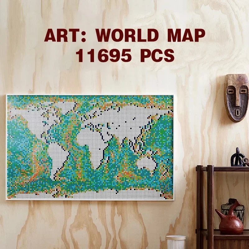 

2021 NEW ART MOC Understanding World Map Mosaic Circular Building Blocks Bricks Toy Christmas Birthday Gifts Compatible 31203