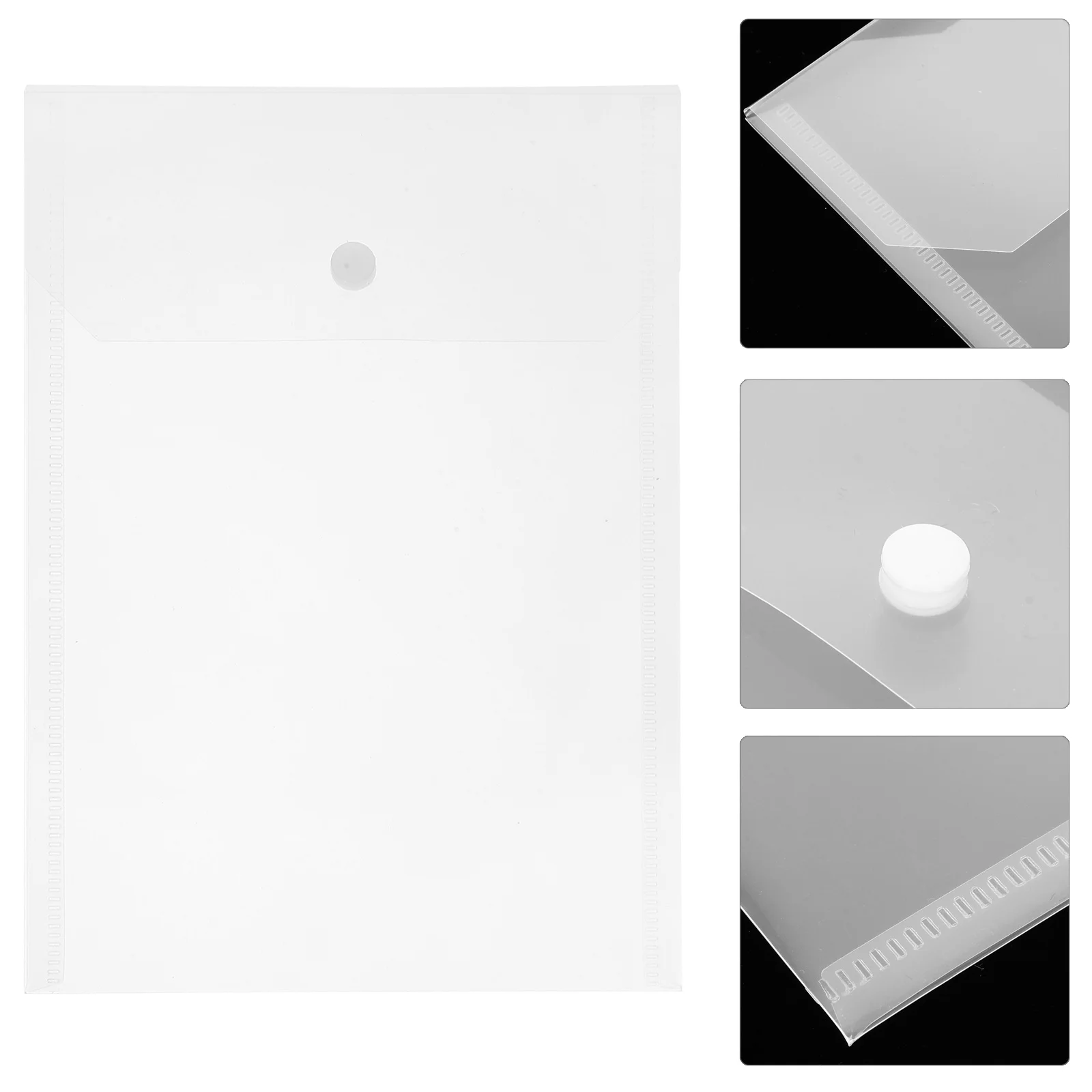 

12 шт., сумка для документов формата А5, кошелек для документов, прозрачный портативный органайзер из ПВХ, офисный, школьный, бизнес, толстые карманы для хранения, защелкивающиеся