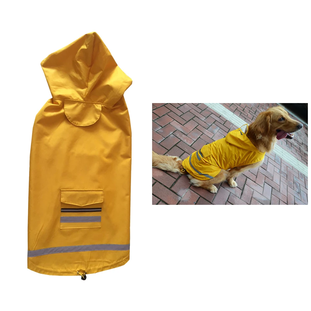 

Waterproof Medium Large Pet Dog Raincoat Reflective Yellow Rain Jacket for Outdoor Comfortable Dry Walking 5Xl Size