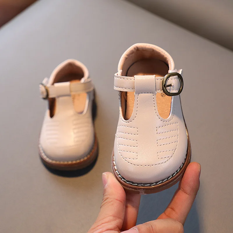 Sepatu kulit Vintage Bayi, sneaker satu potong Dropshipping sol lembut bayi laki-laki dan perempuan musim gugur