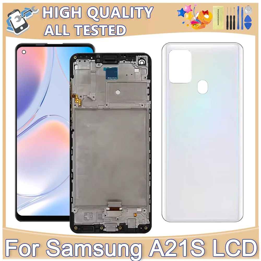 

6.5"Amoled LCD Display Screen For Samsung Galaxy A21S A217 A217F LCD Display Touch Screen Digitizer With Frame Replacement