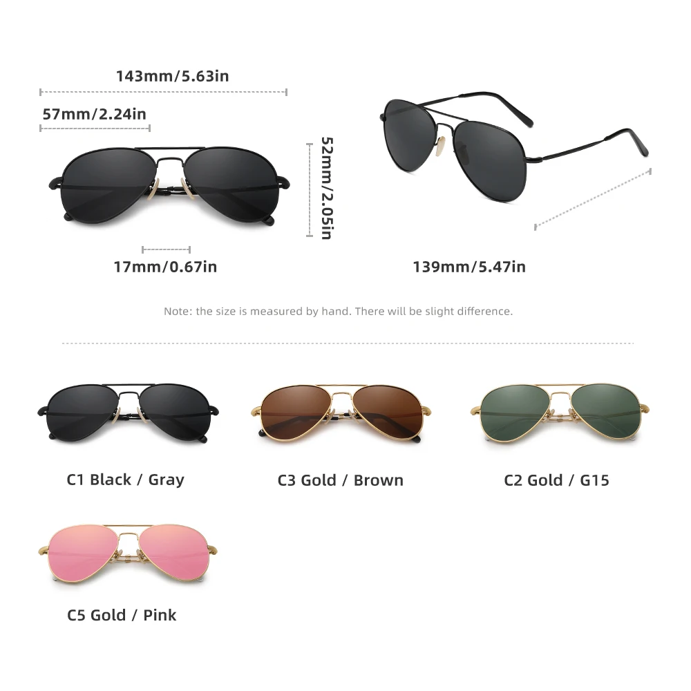 Fashion Pilot Polarized Sunglasses For Men Women Driving Metal Sun Glasses  UV400 Oculos Gafas De Sol