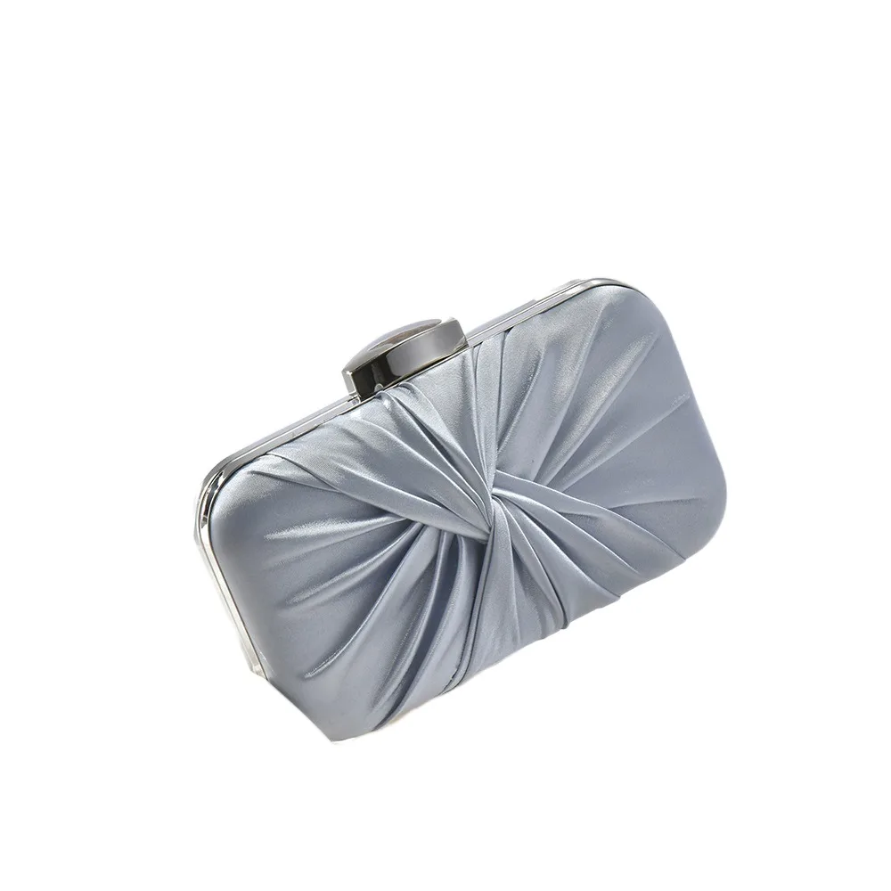 

Simple Pleated Satin Evening Bag Elegant Functional Dinner Bag Purses Korean Style Shoulder Handbag Party