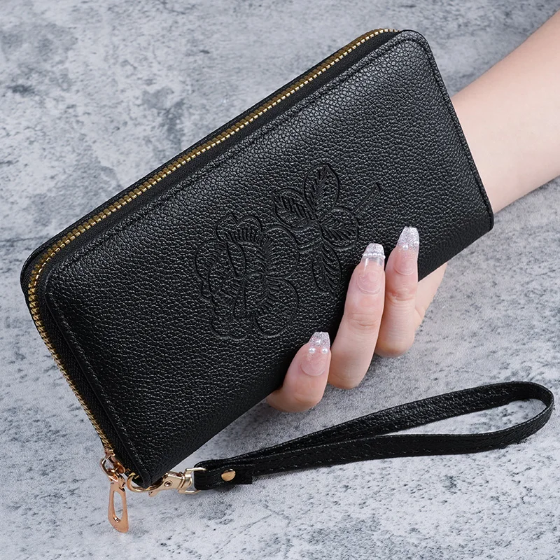 Korean version of the new handbag women's long zipper multi-functional leather wallet large capacity mobile phone wallet