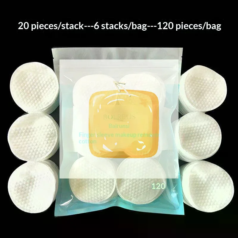 120Pcs Disposable Makeup Remover Cotton Pad Round Pocket Face Removing Tools Non-woven Fabric Cleaning Paper Wipe Cosmetic Pads
