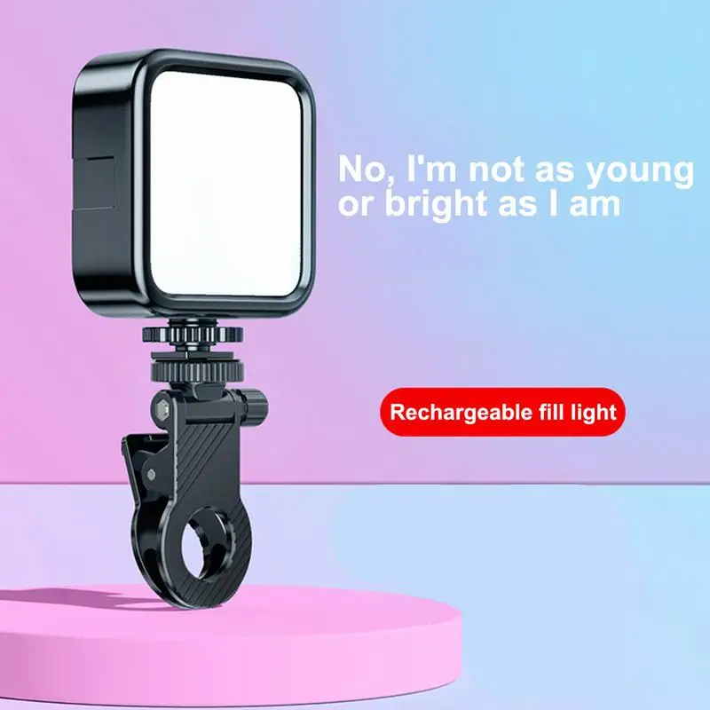 คลิปไฟติดโทรศัพท์ไฟเซลฟี่ใช้แบตเตอรี่แฟลชวิดีโอคลิปหนีบโทรศัพท์ไฟปรับได้แสงนุ่มสำหรับแต่งหน้าโทรศัพท์ Vlog