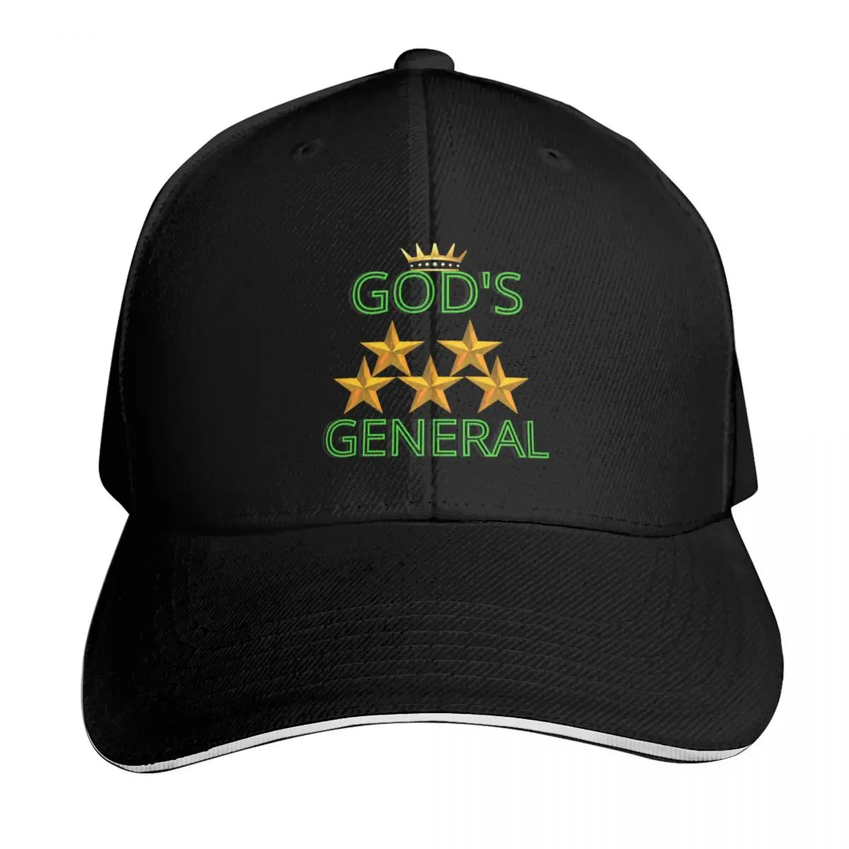 GOD'S 5 STAR GENERAL Baseball Cap Strapback Dad Hat Six Panel Structured Crown Sun Protection UPF 50+
