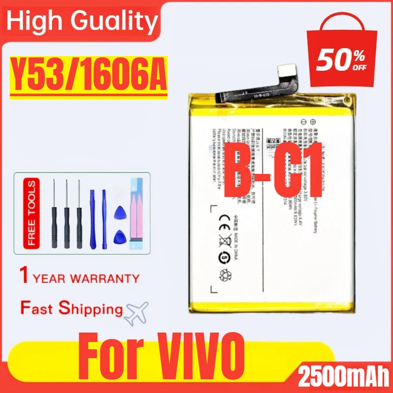 

B-C1 for VIVO Y53/1606A Large Capacity Mobile Phone Battery High Quality High Capacity Battery Replacement Bateria with Tools