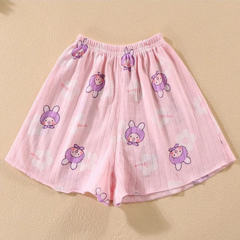 Summer Camisole Sling Tops+Shorts 2-Piece Set Girl\'s Soft Cotton Pajamas Fashion Cartoon Print Kids Home Clothes Casual Suit New