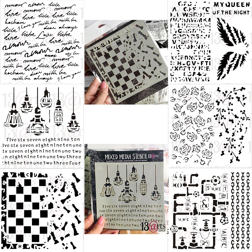 2022 Love Letters Land of Roses My Queen Chessboard Lamps Pipes Chain Diy Layerd Stencils Scrapbook Coloring Embossing Deco Mold