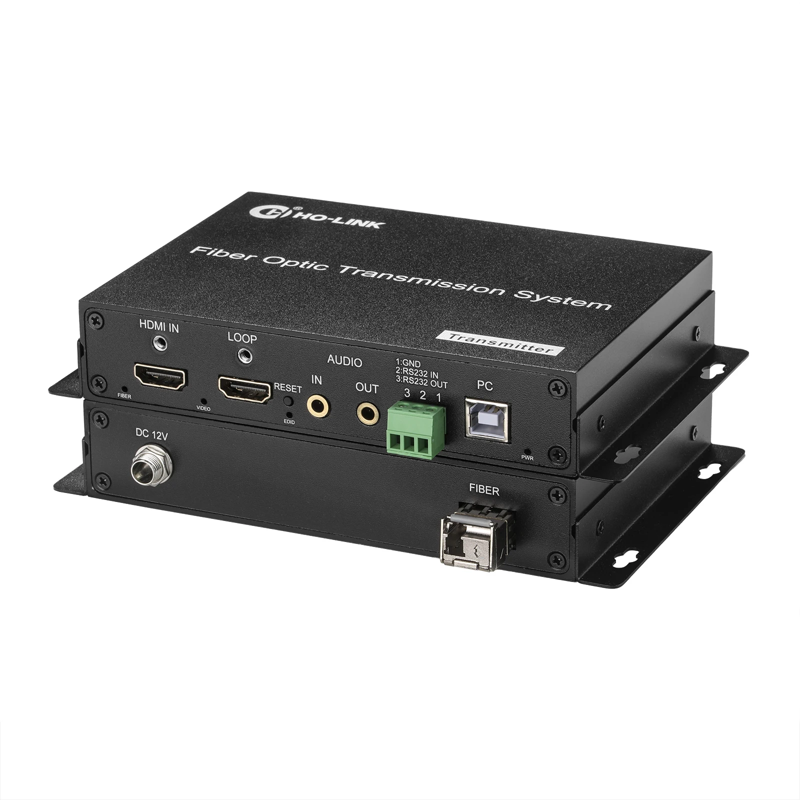 4K 60 هرتز HD-MI KVM USB عبر الألياف موسع OM3/4 متعدد الأوضاع LC الألياف 300 متر 4k hd-mi موسع فوق الألياف