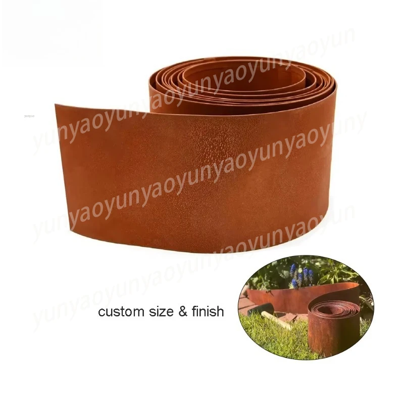 Industrial Easy To Install Garden Edge Border Decoration 5m 10m Pre-rusted Corten Steel Lawn Edging in Roll