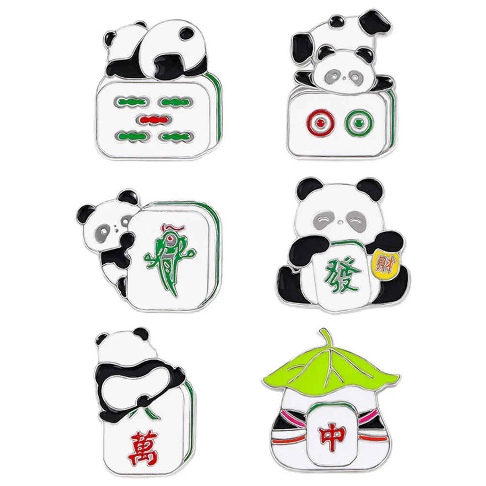 

6pcs Cute Chinese Panda For Teens Style Accessories for Backpacks Clothes Women Fashion Panda Pin Brooch Brooch Pin