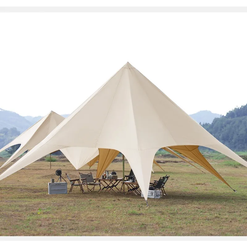 

Single and double three or four peaks canopy tent large Wanzhongshan camp outdoor camping octopus sunshade lotus canopy