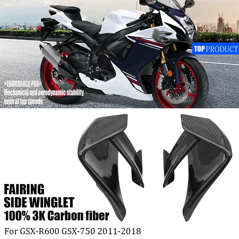 For SUZUKI GSX-R600 GSX-R750 K11 Motorcycle Accessories 2011-2018 Carbon Fiber Wing, Fixed Wing Air Damper Fairing