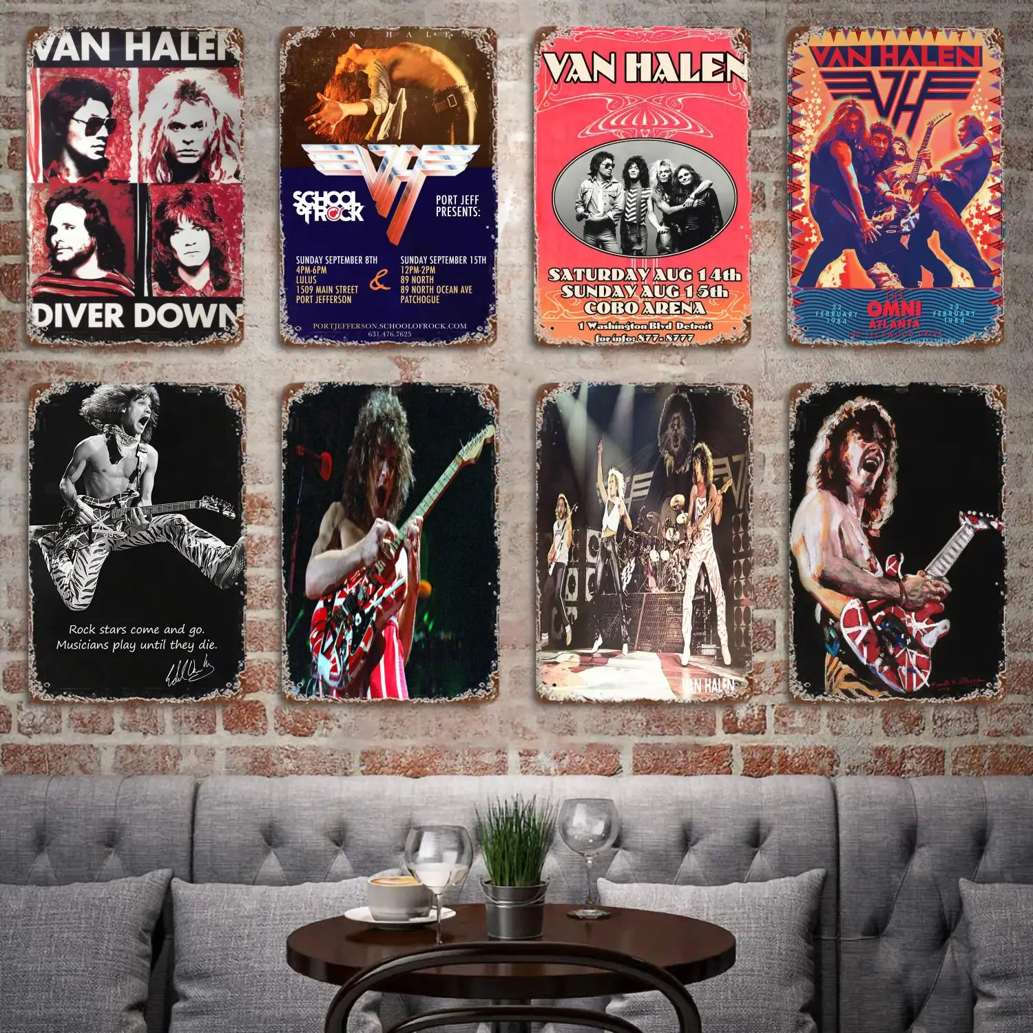 

Металлический декоративный постер с изображением ван Халена, винтажный жестяной знак, металлический знак для паба, бара, мужской пещеры, кл...