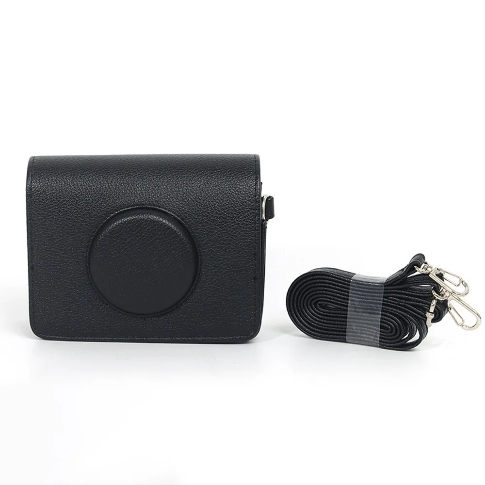 PU Leather Instant Camera Storage Bag Shockproof Anti Scratch Protective Cover with Strap Wear Resistant for CHUZHAO D1pro
