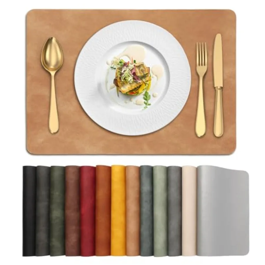 

Салфетки для стола UnivoColors, термостойкие, набор из 8 штук, моющиеся, 12 x 17 дюймов, водонепроницаемые, из искусственной кожи, легко моющиеся, для кухни