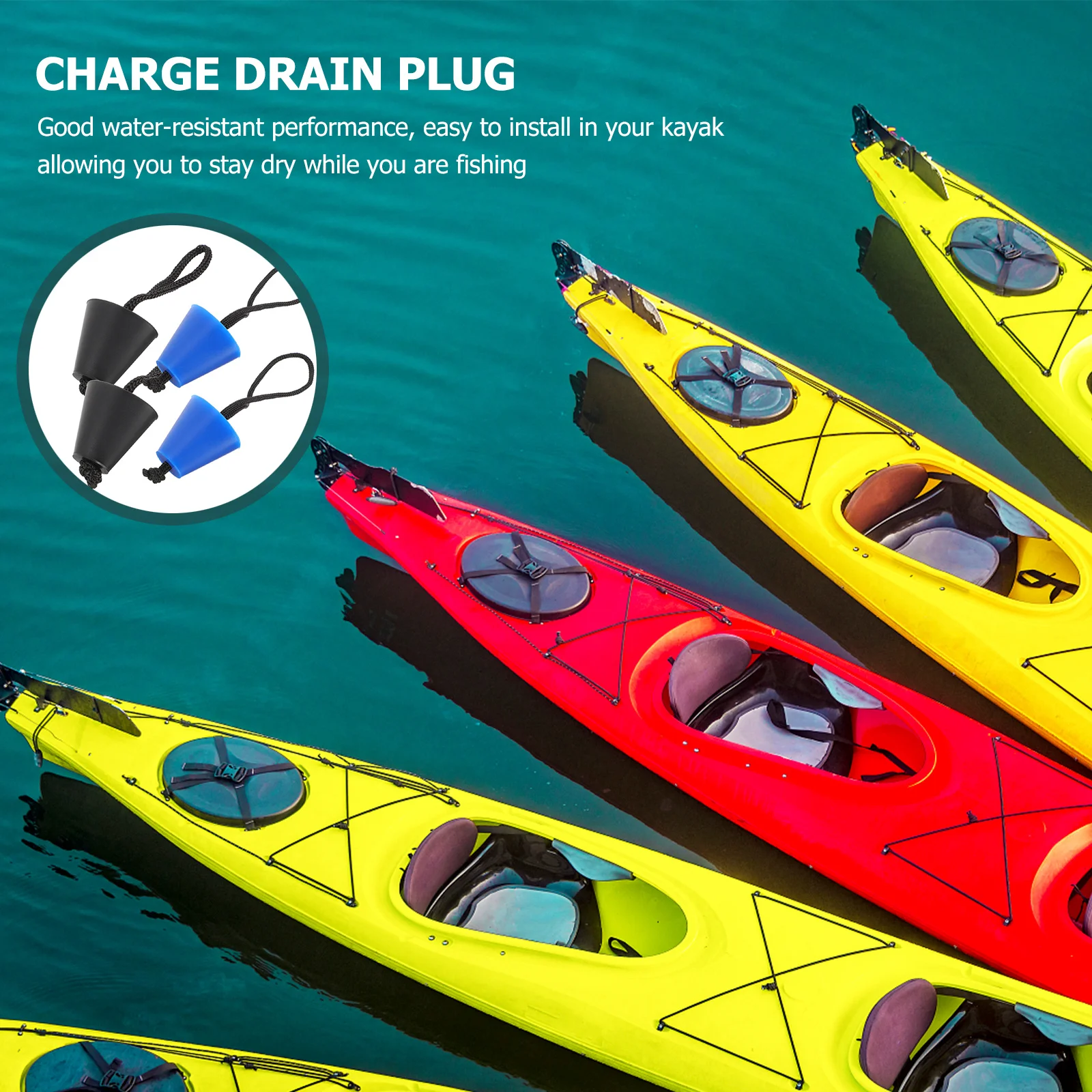 

4pcs Kayak Snap Drain Durable Silicone Marine Plug Water Resistant Boat Scupper Plug For Canoe Kayak Hole Drain Boat Accessory