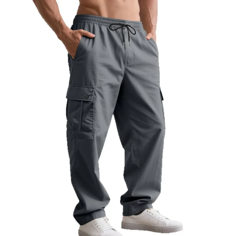 

Американская свободная мужская повседневная рабочая одежда для поездок на работу, спортивные простые универсальные модные брюки с несколькими карманами
