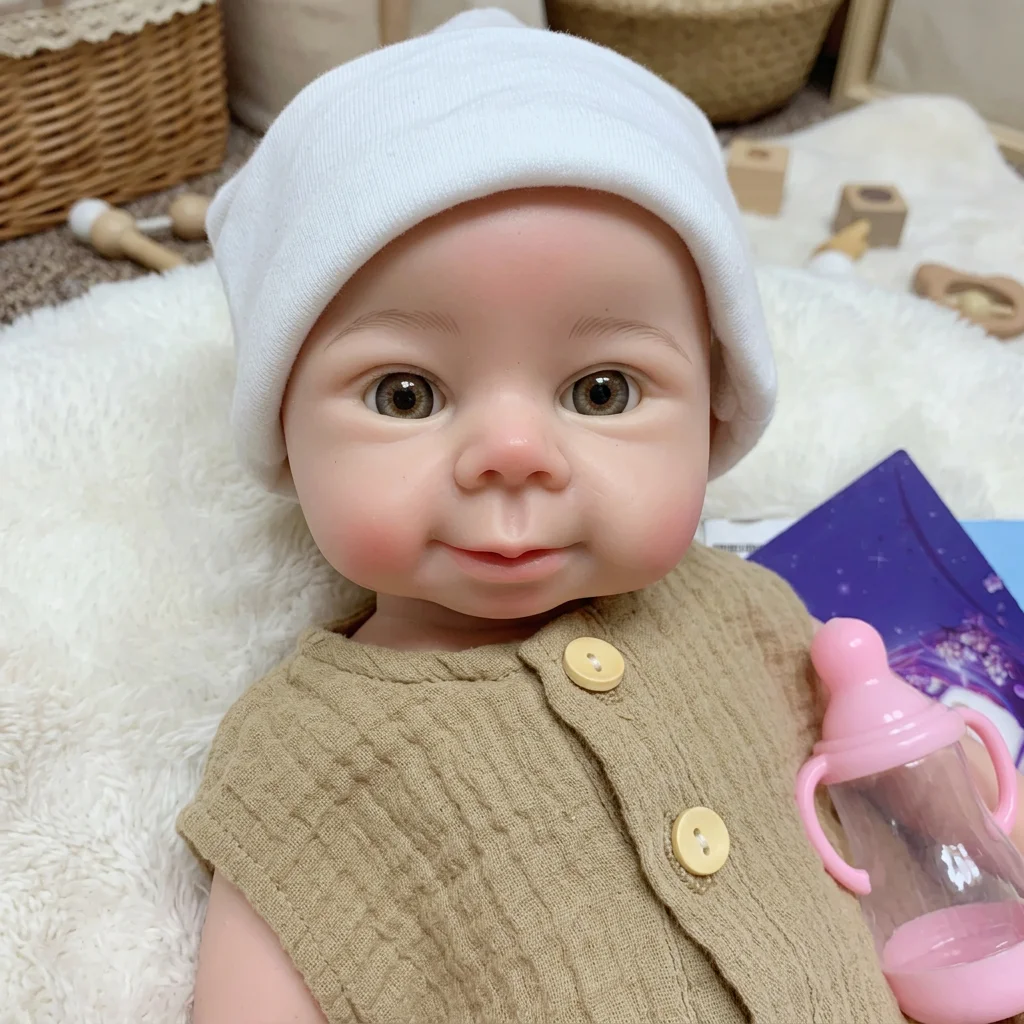 18 Inch Full Body Solid Silicone Reborn Doll Open‑Mouth Realistic Newborn Soft Simulated Bebe Holiday Birthday Collectible Gift
