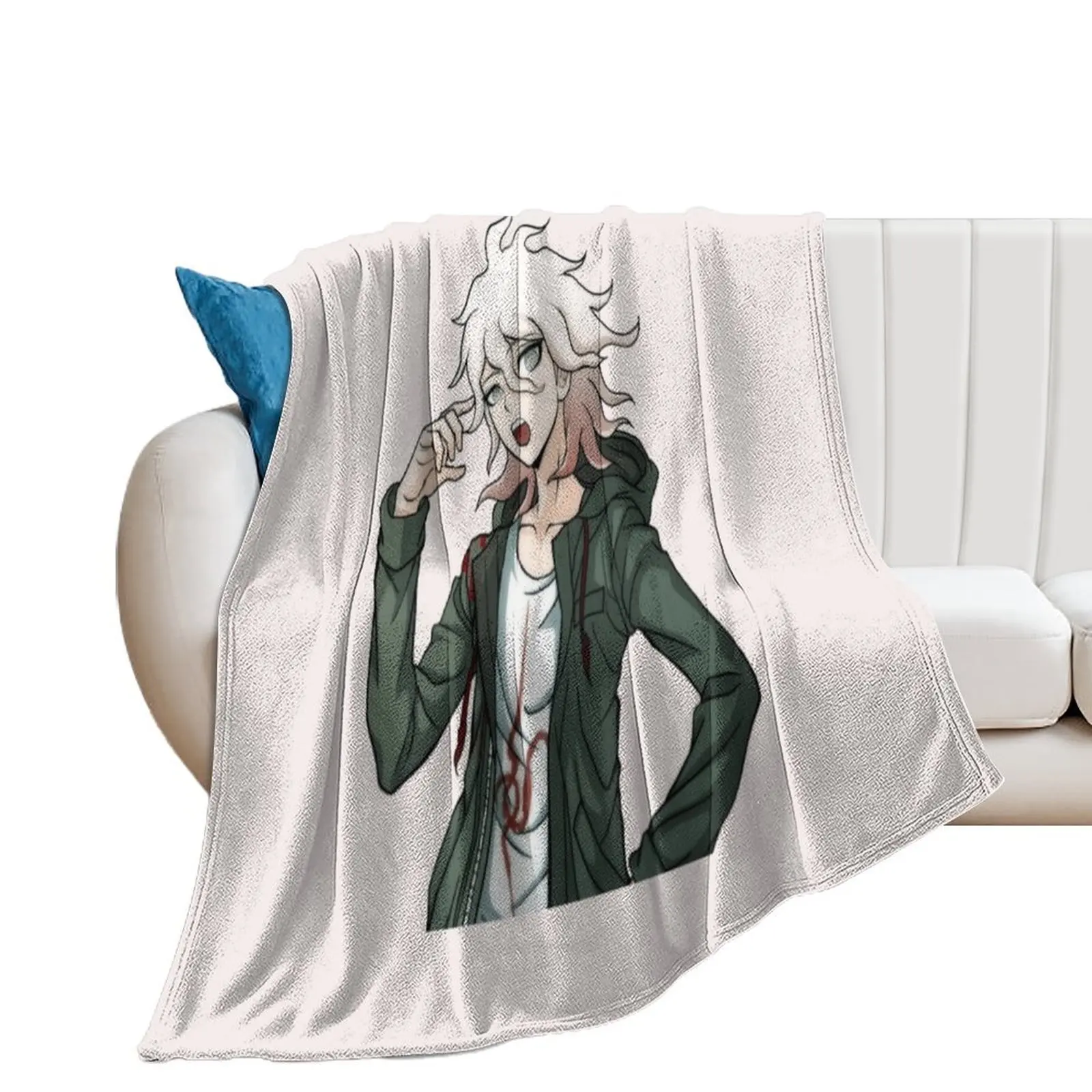 

Nagito Komaeda Throw Blanket Decorative Sofas Soft Plush Plaid Luxury Thicken Plaid on the sofa Blankets