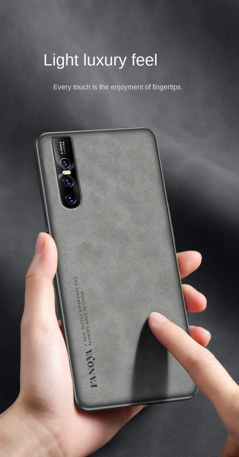 Vivo V15 Pro V15Pro Case PU Leather Skin Shockproof Hard Matte Back Cover Phone Case Silicone Bumper for Vivo V15 Pro 1818